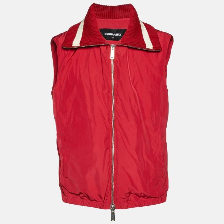 Pre Owned Dsquared2 Red Zip Up Gilet L
