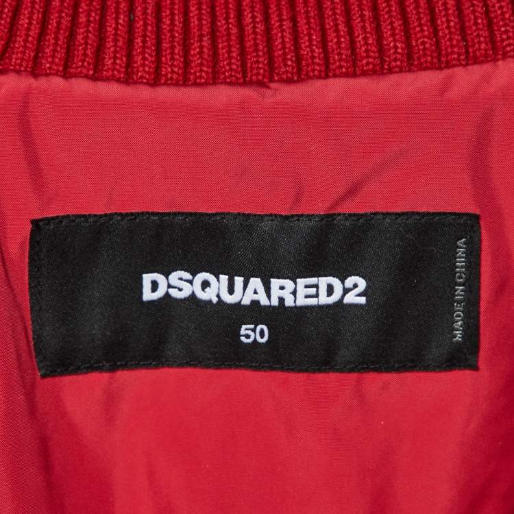 Pre Owned Dsquared2 Red Zip Up Gilet L