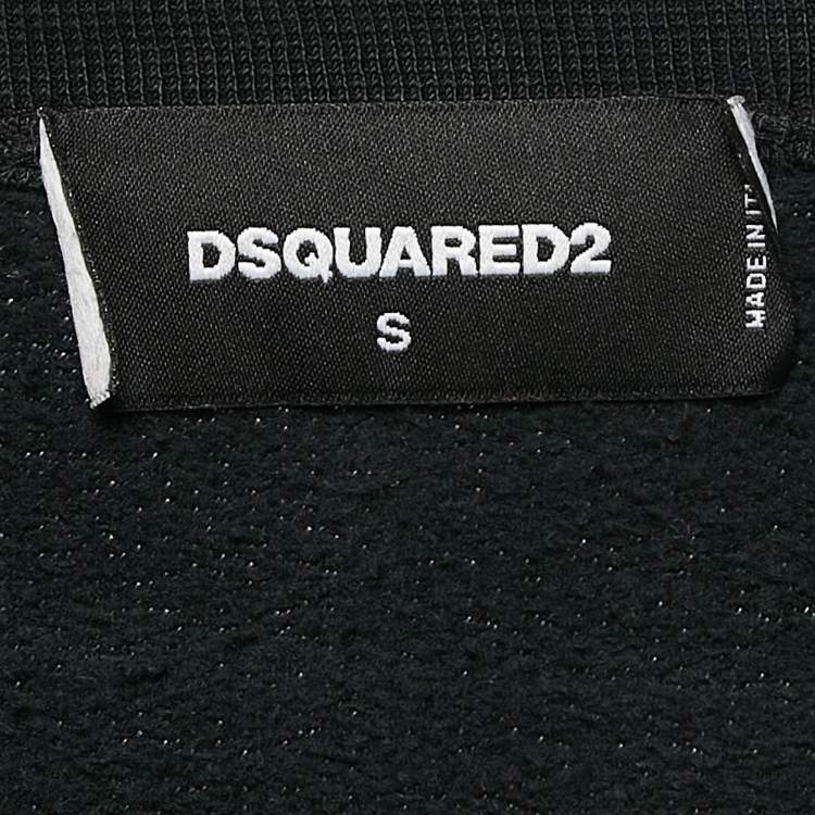 Pre Owned Dsquared2 Black Embroidered Cotton Sweatshirt S