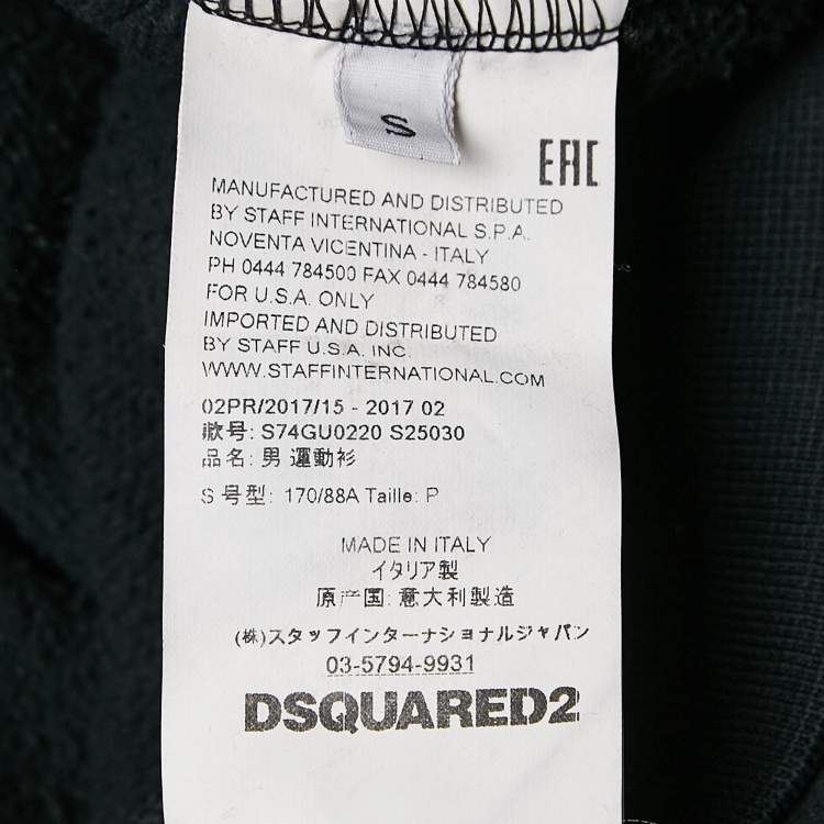 Pre Owned Dsquared2 Black Embroidered Cotton Sweatshirt S