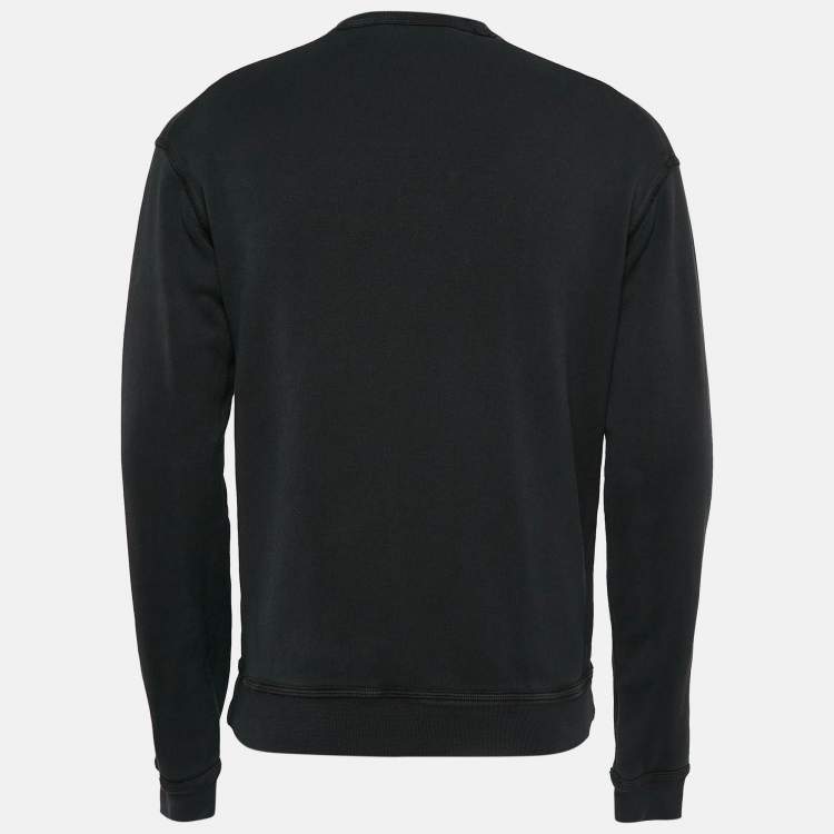 Pre Owned Dsquared2 Black Embroidered Cotton Sweatshirt S