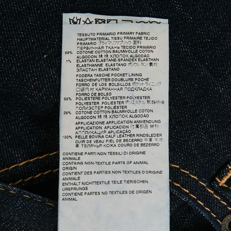 Pre Owned Dsquared2 Blue Denim Logo Print Pocket Jeans L Waist 38"