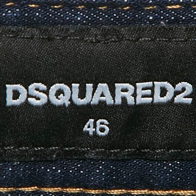 Pre Owned Dsquared2 Blue Distressed Denim Super Twinky Jeans S Waist 32"
