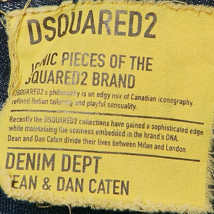 Pre Owned Dsquared2 Blue Distressed Denim Super Twinky Jeans S Waist 32"