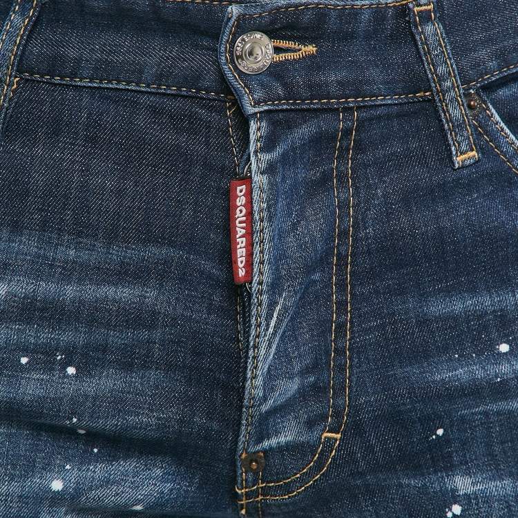 Pre Owned Dsquared2 Blue Washed Denim Cool Guy Jeans S Waist 32"