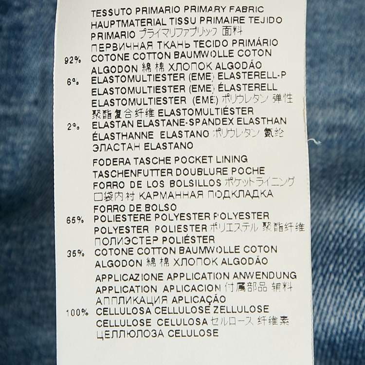 Pre Owned Dsquared2 Blue Distressed Denim Tidy Biker Jean S Waist 32"