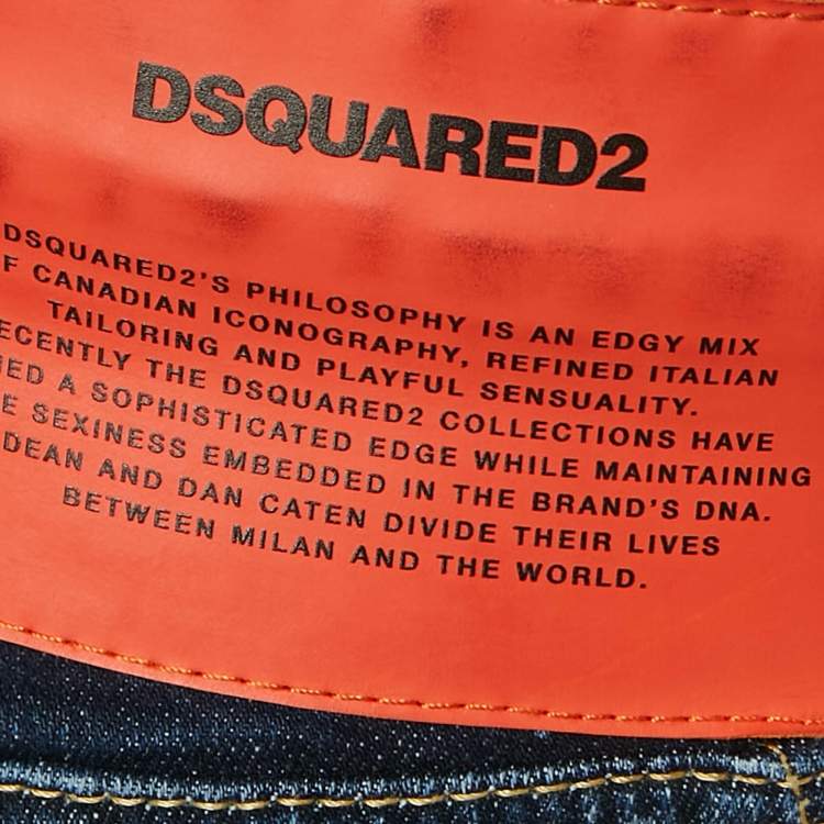 Pre Owned Dsquared2 Blue Distressed Denim Tidy Biker Jean S Waist 31"