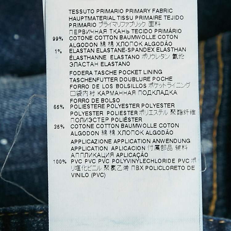 Pre Owned Dsquared2 Blue Distressed Denim Tidy Biker Jean S Waist 31"