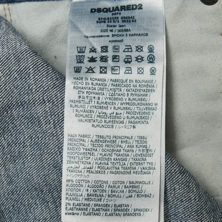 Pre Owned Dsquared2 Blue Faded Denim Skater Jeans S Waist 31"