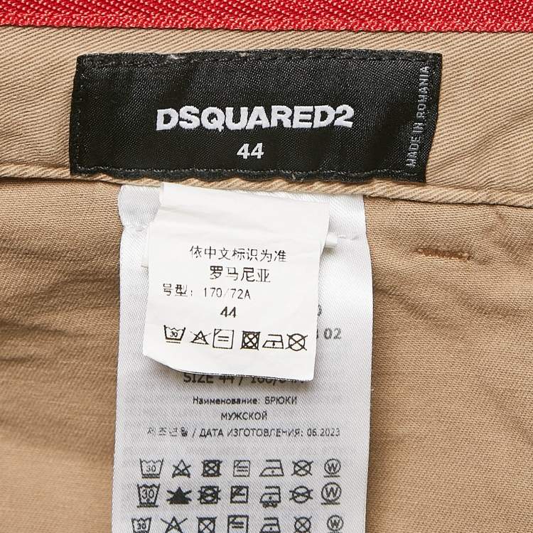 Pre Owned Dsquared2 Beige Gabardine Cotton Utility Pants S