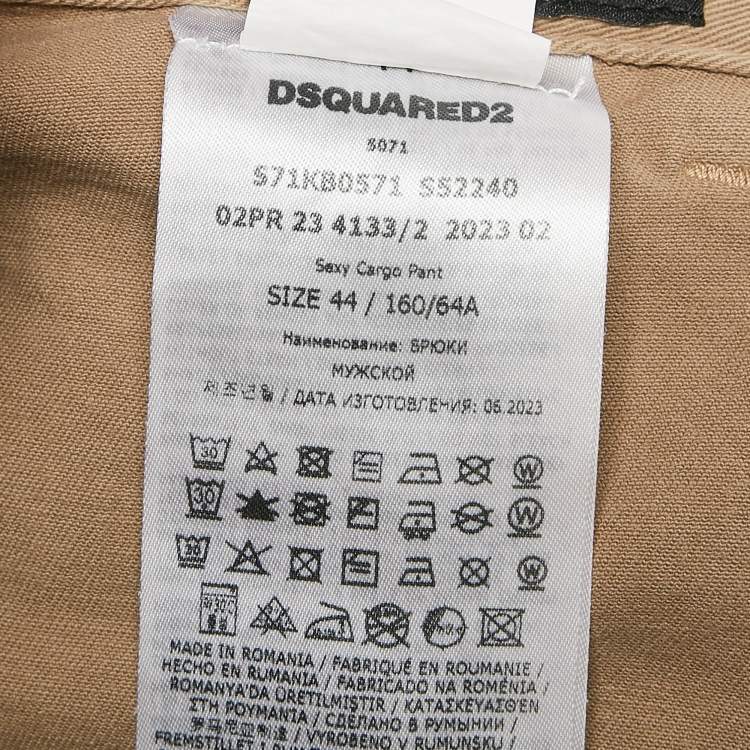 Pre Owned Dsquared2 Beige Gabardine Cotton Utility Pants S