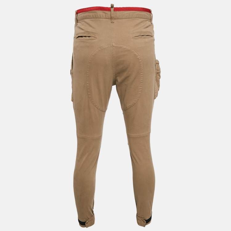 Pre Owned Dsquared2 Beige Gabardine Cotton Utility Pants S