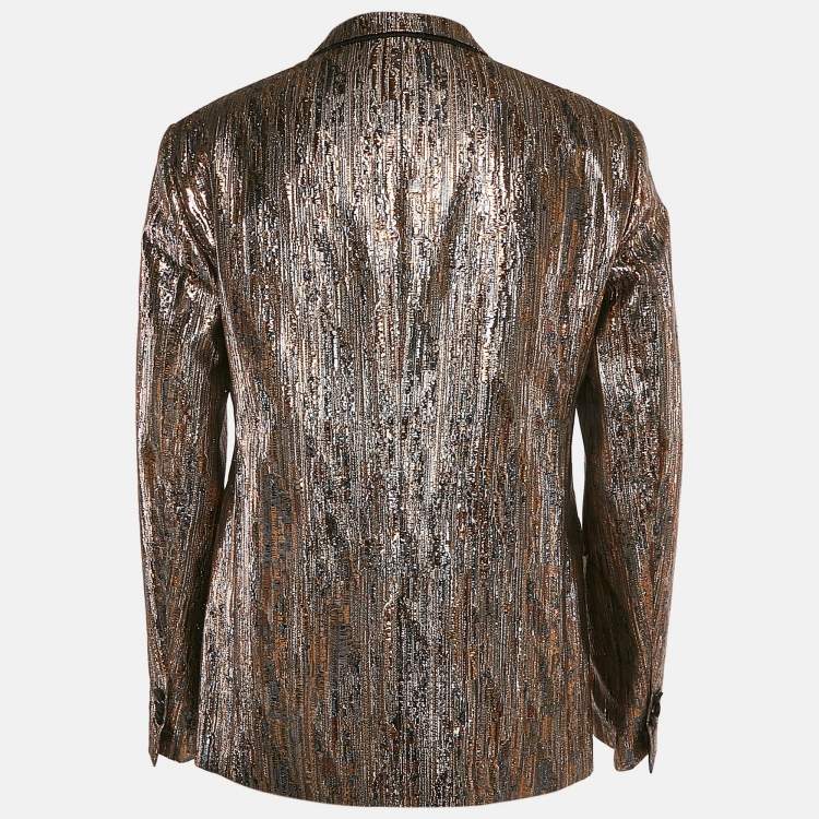 Pre Owned Dsquared2 Metallic Lurex Single Breasted Blazer XL
