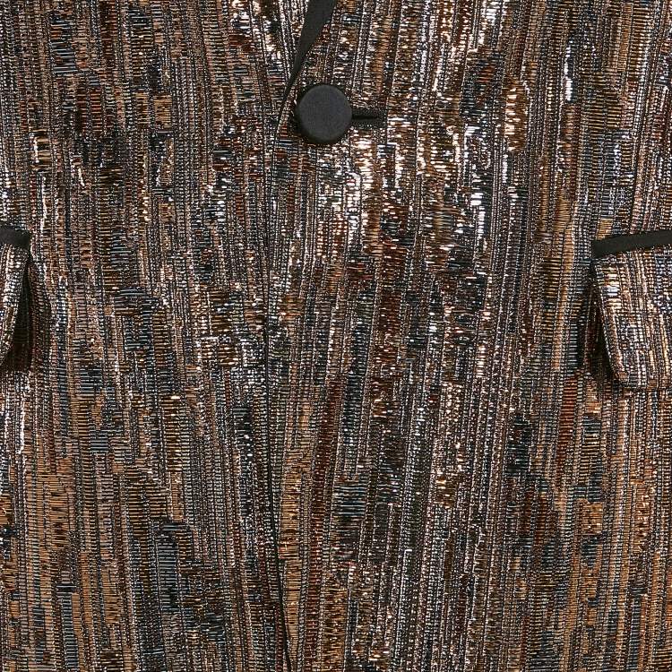 Pre Owned Dsquared2 Metallic Lurex Single Breasted Blazer XL