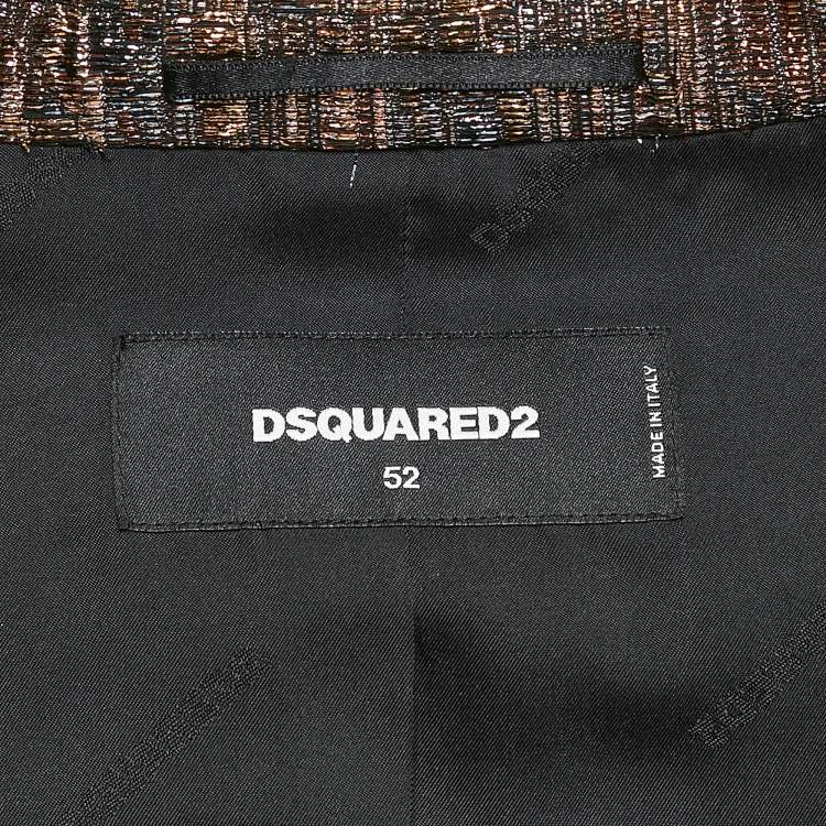 Pre Owned Dsquared2 Metallic Lurex Single Breasted Blazer XL