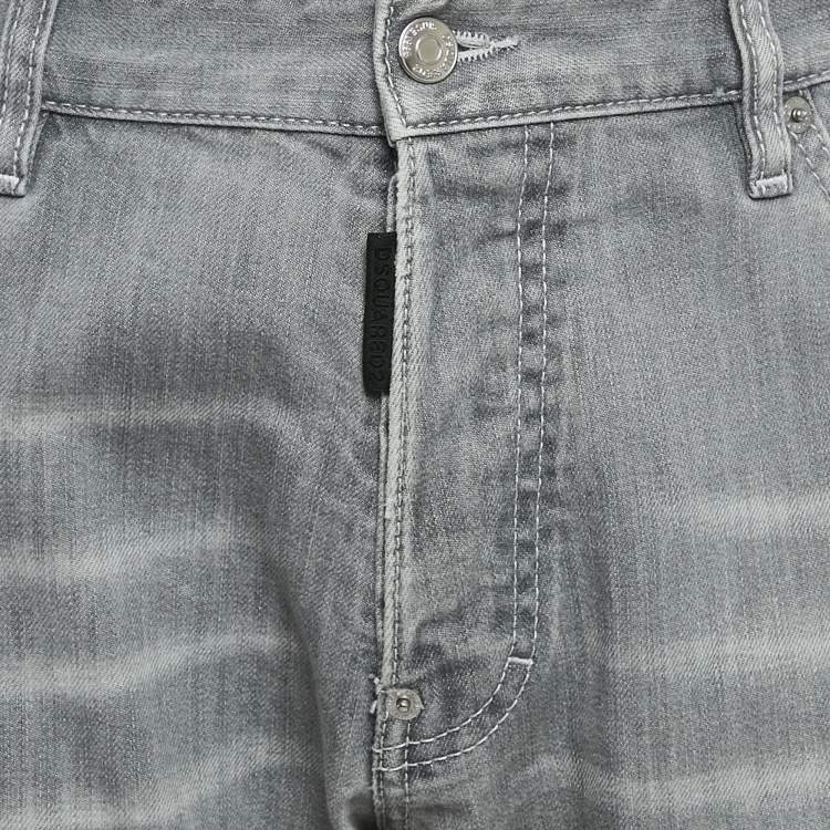 Pre Owned Dsquared2 Grey Denim Cool Guy Jeans XL Waist 36"
