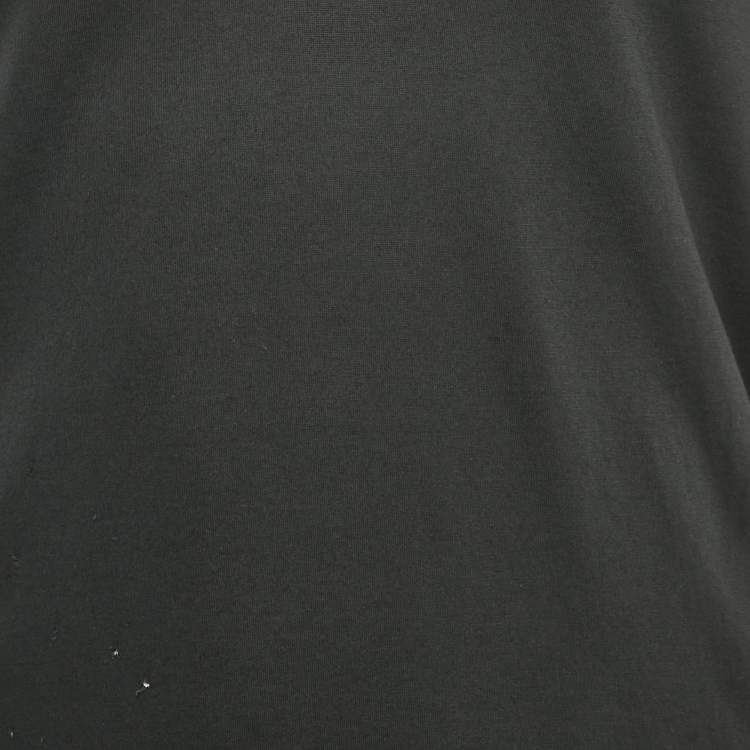 Pre Owned Dsquared2 Black Cotton V-Neck Distressed T-Shirt M