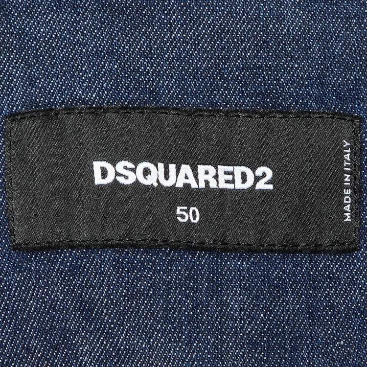 Pre Owned Dsquared2 Navy Blue Zip-Up Officer Jacket L