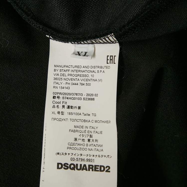 Pre Owned Dsquared2 Black Jersey Zip-Up Hooded Jacket XL