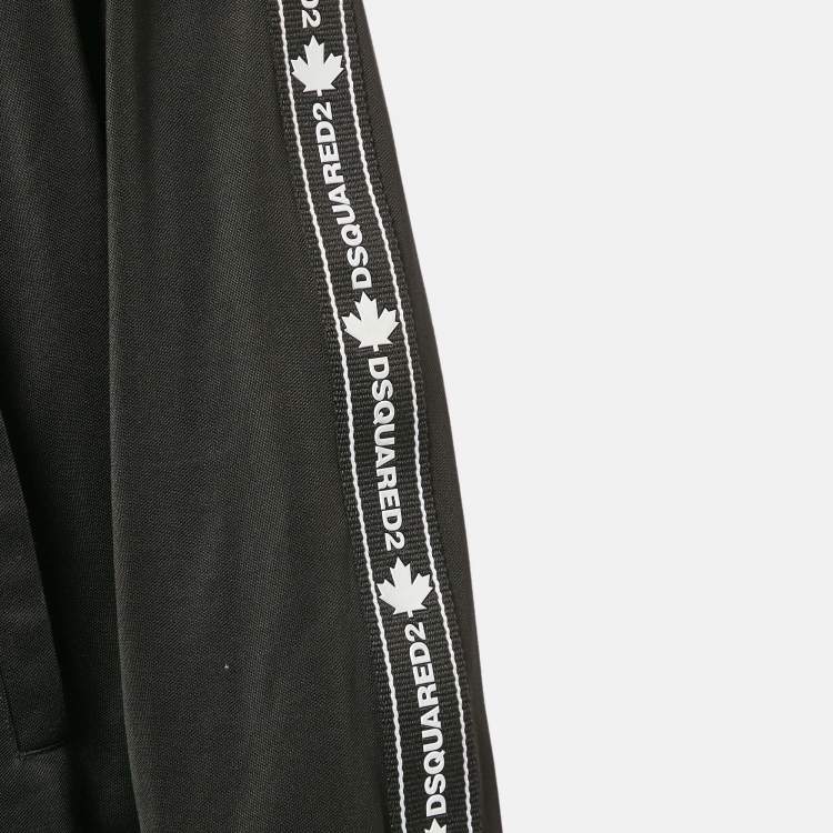 Pre Owned Dsquared2 Black Jersey Zip-Up Hooded Jacket XL