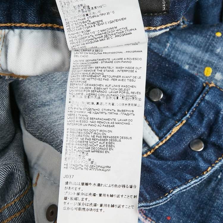 Pre Owned Dsquared2 Blue Distressed Denim Shorts M 