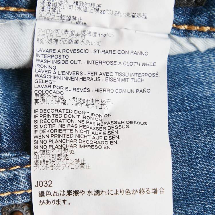 Pre Owned Dsquared2 Blue Distressed Denim Ripped Shorts L