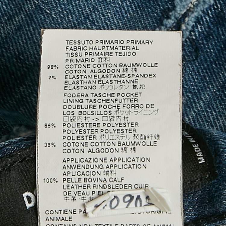 Pre Owned Dsquared2 Blue Distressed Denim Skater Jeans XL Waist 35"