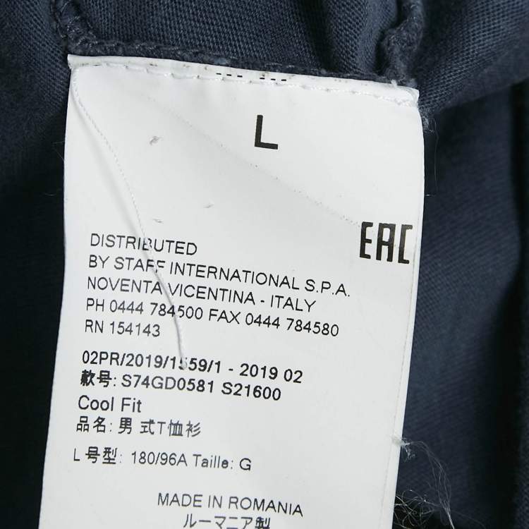Pre Owned Dsquared2 Blue Printed Jersey Crewneck T-Shirt L