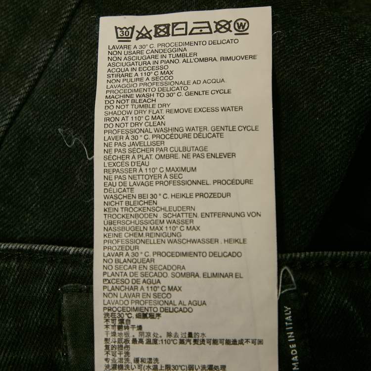 Pre Owned Dsquared2 Black Distressed Denim Skater Jeans XL Waist 35"