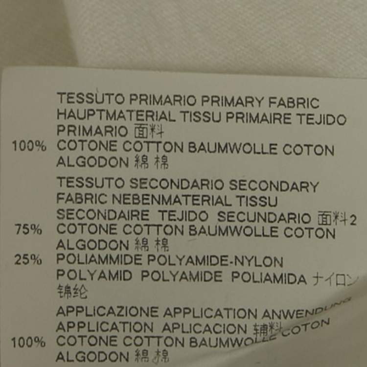 Pre Owned Dsquared2 White Cotton Ruffle Detail Polo T-Shirt M