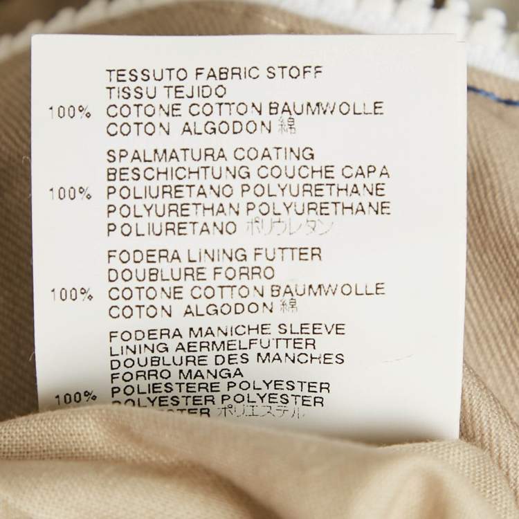 Pre Owned Dsquared2 Beige Cotton and Pu Zip-Up Jacket L