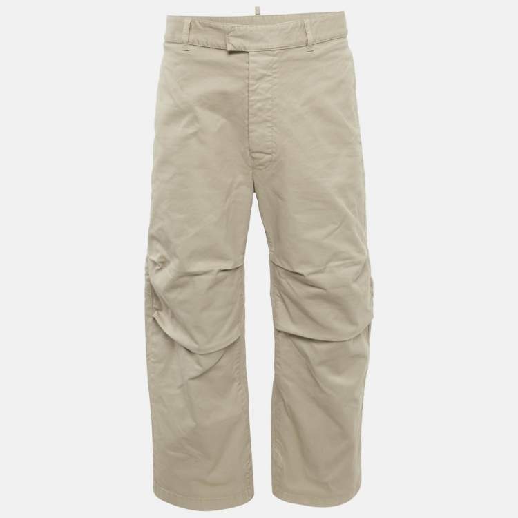 Pre Owned Dsquared2 Beige Cotton Straight Fit Trousers XL 