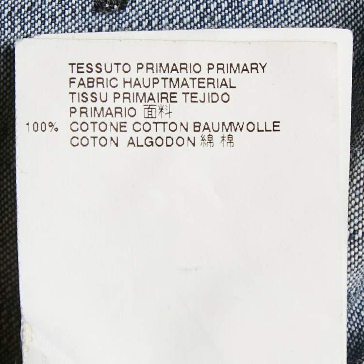 Pre Owned Dsquared2 Blue Embroidered Chambray Long Sleeve Shirt XL