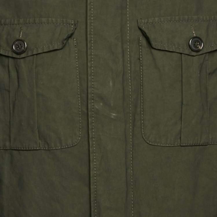 Pre Owned Dsquared2 Green Cotton Pocket Detail Zip-Up Jacket XL