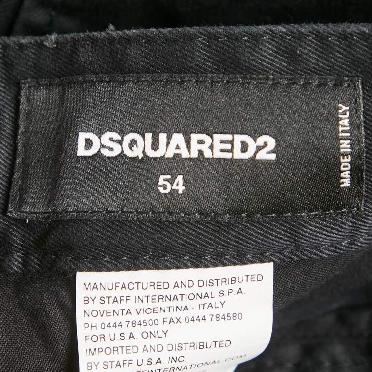 Pre Owned Dsquared2 Black Denim Jeans XXL Waist 38"