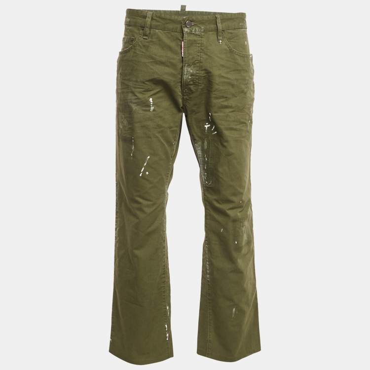 Pre Owned Dsquared2 Green Cotton Dean Jeans XXL Waist 38"
