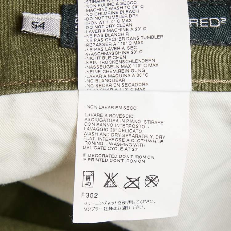 Pre Owned Dsquared2 Green Cotton Dean Jeans XXL Waist 38"