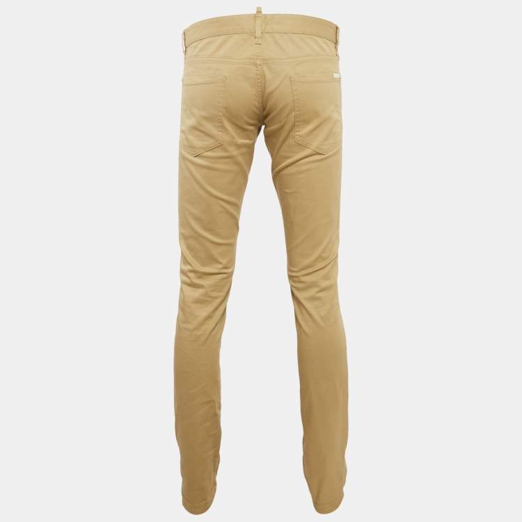 Pre Owned Dsquared2 Beige Cotton Drill Trousers M Waist 34"