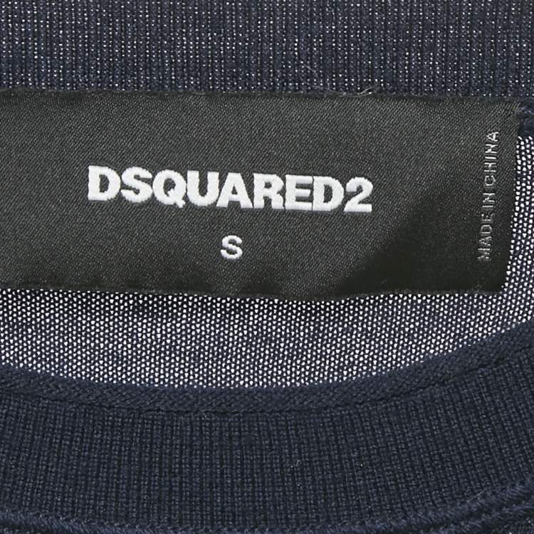Pre Owned Dsquared2 Blue Cashmere Long Sleeve Sweater M