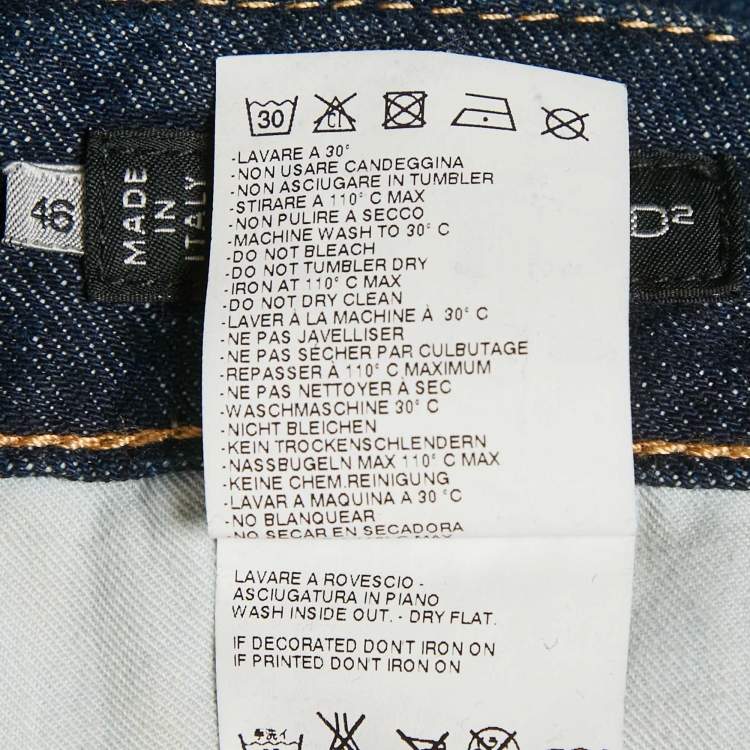 Pre Owned Dsquared2 Blue Denim Paint Splattered Distressed Jeans S Waist 34"
