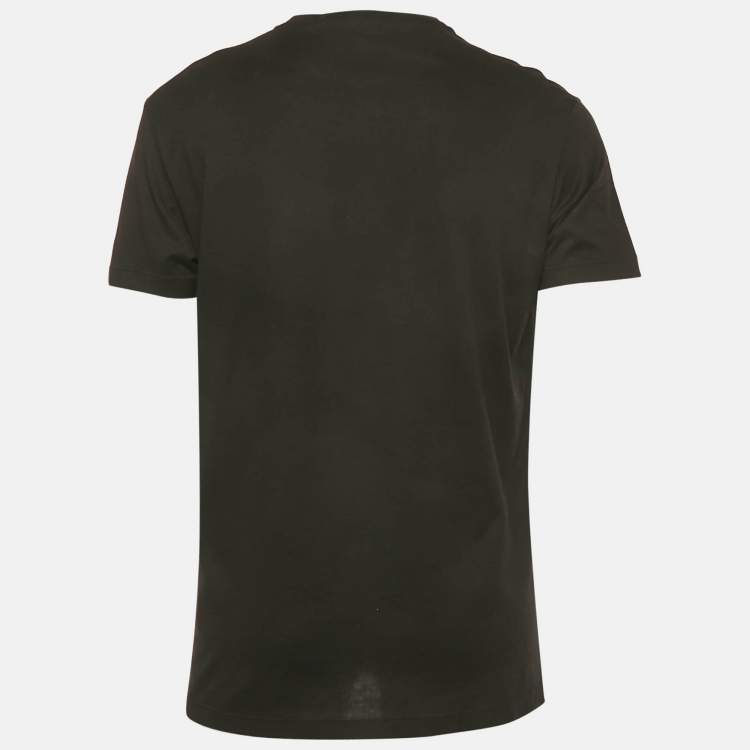 Pre Owned Dsquared2 Black Logo Print Jersey T-Shirt L