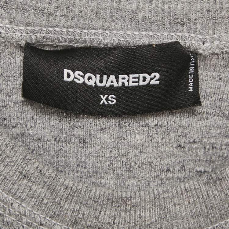 Pre Owned Dsquared2 Grey Printed Cotton Knit Vest XS