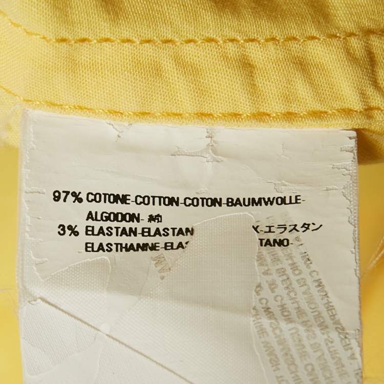 Pre Owned Dsquared2 Yellow Applique Cotton Short Sleeve Shirt  L