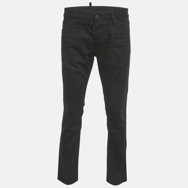Pre Owned Dsquared2 Black Denim Slim Fit Jeans L Waist 35"