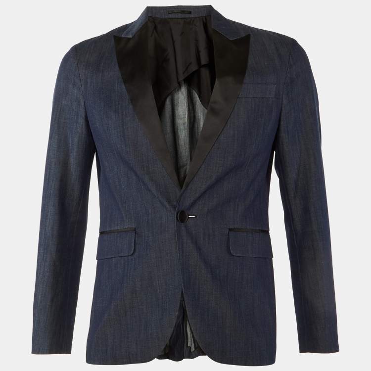 Pre Owned Dsquared2 Dark Blue Cotton Tokyo Tailored Jacket M