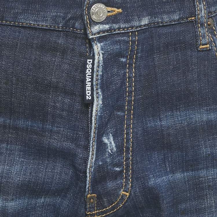 Pre Owned Dsquared2 Blue Distressed Denim Sexy Mercury Jeans XL Waist 36"
