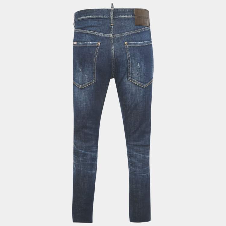 Pre Owned Dsquared2 Blue Distressed Denim Sexy Mercury Jeans XL Waist 36"