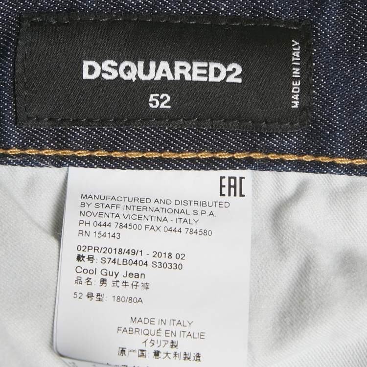 Pre Owned Dsquared2 Dark Blue Denim Cool Guy Jeans XL Waist 36"