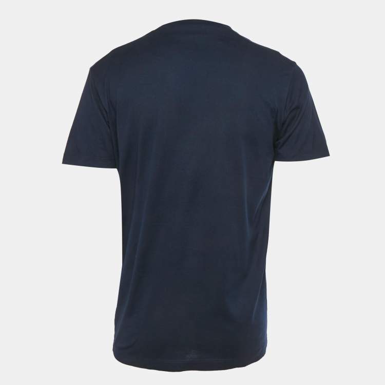 Pre Owned Dsquared2 Navy Blue Icon Print Jersey Cool Fit T-Shirt M