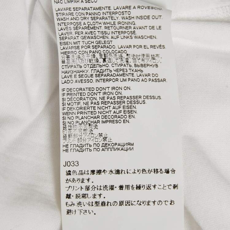 مملوكة مسبقًا Dsquared2 White Logo Tape Print Jersey T-Shirt L